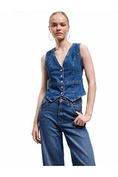 Koton Kadın Yelek 6WAL20002MD ORTA İNDİGO