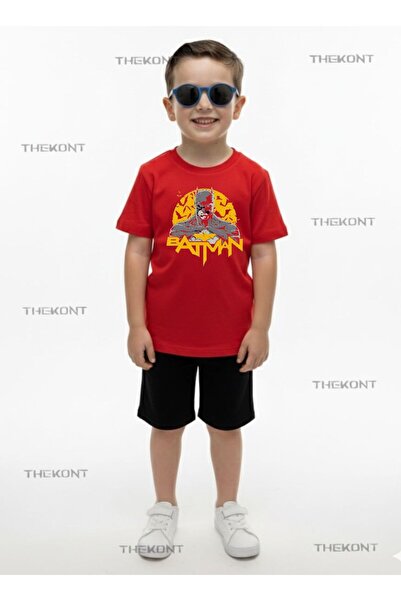 THEKONT SARIBATMAN ŠORTS I MAJICA SA ŠTAMPOM LETNJI DEČJI SET