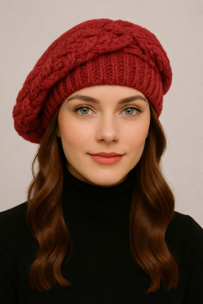 SİSTEM PELUŞ Ressam Model Braided Patterned Beanie
