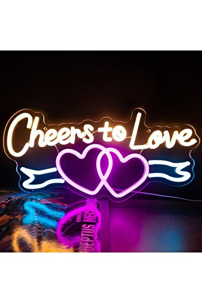 Slasa Cheers to Love Neon Sign – 42x20 cm LED Wall Light for Valentine & Party