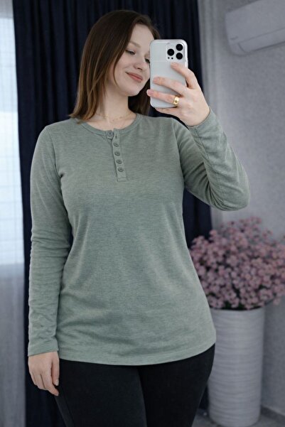 YNSGİYİM New - Yns - Women's Cotton Ribbed 100% T-Shirt Blouse Long Sleeve