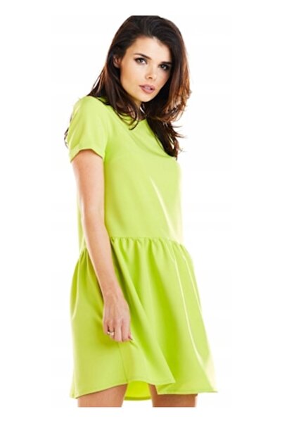 Awama Women's Dress, Polyester, Lime, A277, XL