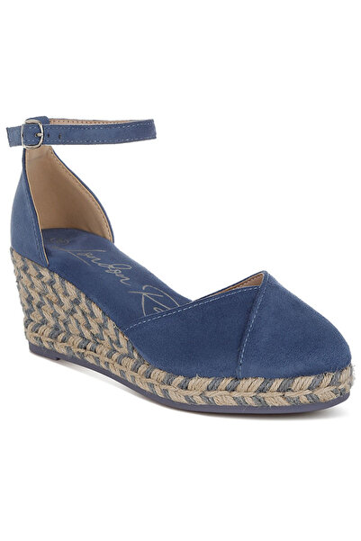 london Rag صندل إسبادريل بكعب إسفين نسائي باللون الكحلي