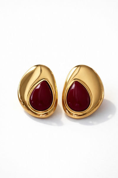 Vi store Steel Alice Burgundy Earrings