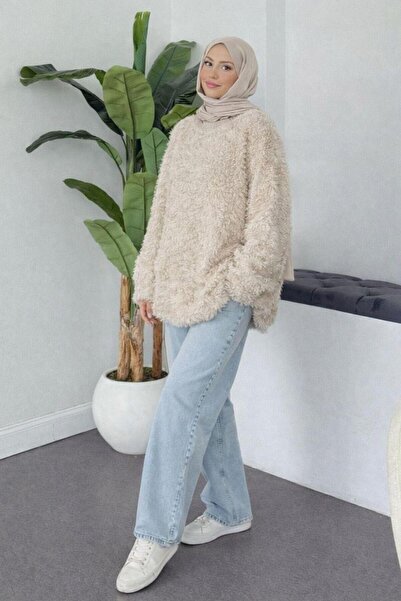 Şulemoda Giyim Furry Sweater Stone