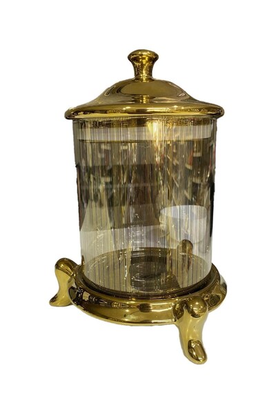 Invee 28 CM GOLD AYAKLI KAVANOZ