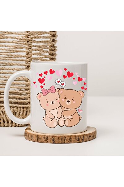 kubdekor Teddy Bears in Love Printed Valentine's Day Gift Mug