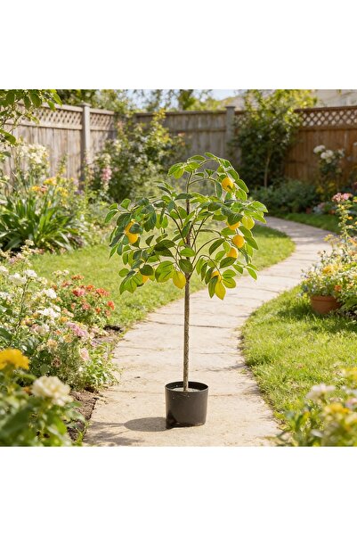 SCHENKERO 1.2m Artificial Lemon Tree Faux Potted Greenery for Dorm Room Small...