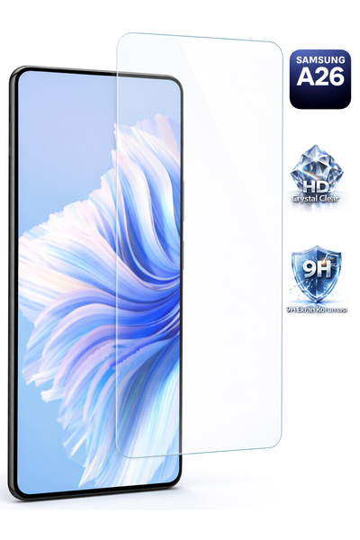 Tech&bello accessories واقي شاشة شفاف متوافق مع سامسونج A26، سمك 0.26 ملم، زج...