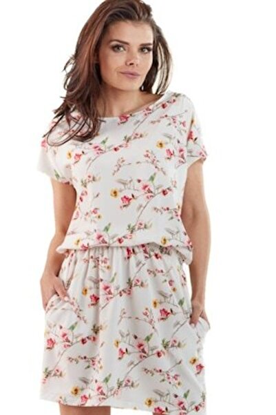 Awama Women's Dress, Awama, Polyester, White, S/M