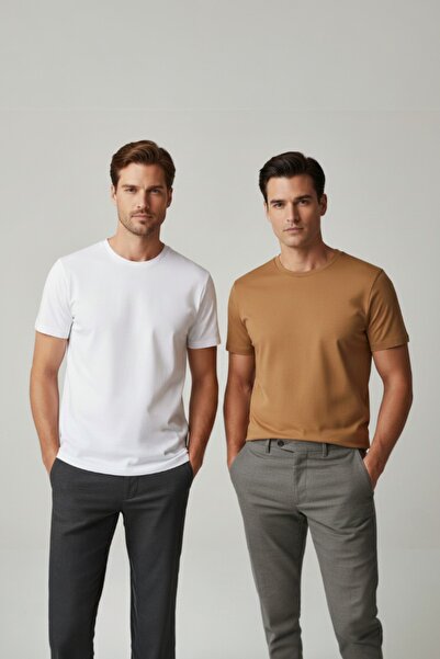 Syla Studio Men's 2-Pack Crew Neck Cotton T-Shirt Set