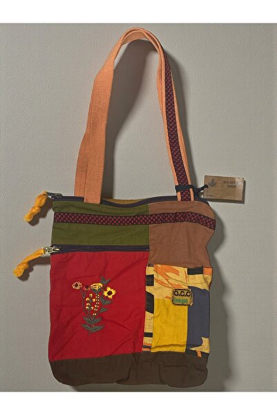 Old Cotton Vintage Colorful Ethnic Medium Size Beach Daily Women's Shoulder B...