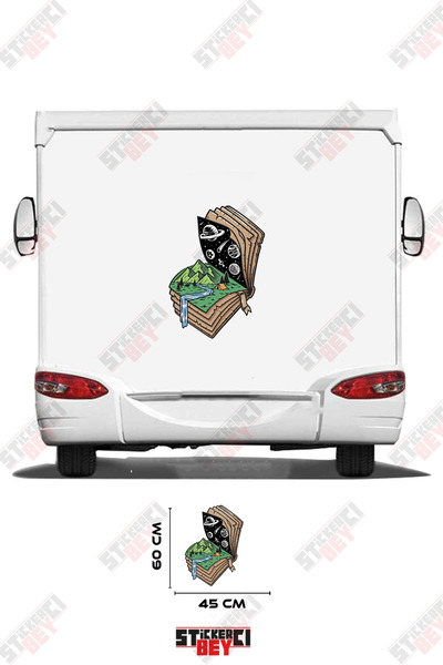 STİCKERCI BEY Nature Patterned Book Visual Caravan Sticker Coating