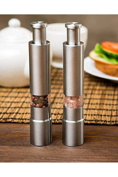 ErCorp Karabiber Tuz Baharat Öğütücü Otomatik Basmalı Çelik Değirmen