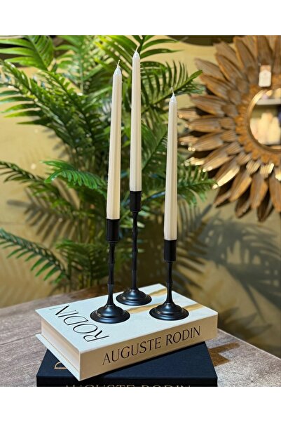 HaRe Home 3'lü Metal Şamdan Seti