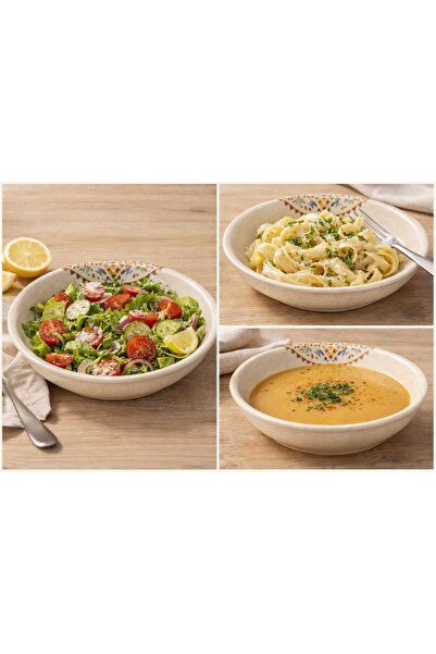 REBORN Boxed Set of 6 Porcelain Deep Plates – 19 cm – Gift & Dowry & New Home