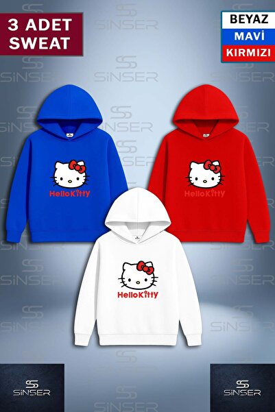SS SİNSER Φούτερ με κουκούλα SWEAT 3LU με στάμπα  "HELLO KITTY RED WRITING "
