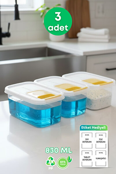 grimorlife 3 Pcs Slider Lid Storage Liquid Powder Detergent Food Storage Box-...