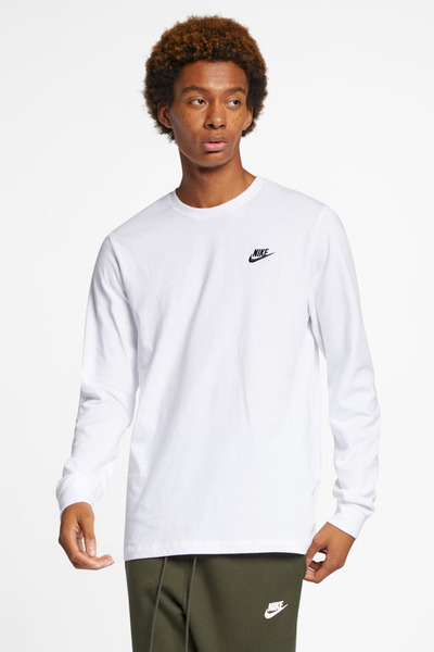 Nike NSW Club Tee Erkek Uzun Kollu Spor Tişört Beyaz AR5193-100