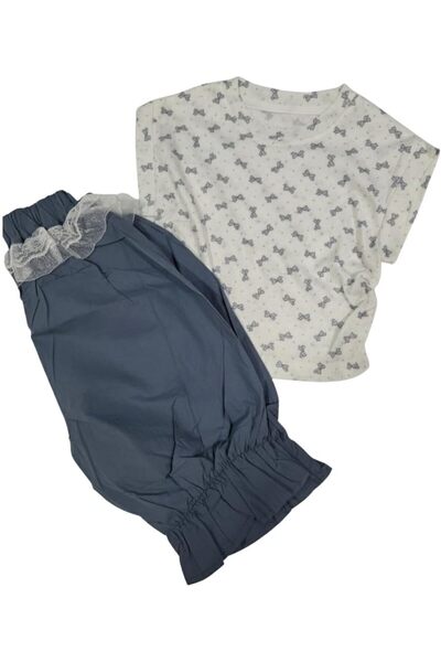 MINII MODZ طقم تنورة ريترو كيوتيز - طقم تنورة وبلوزة للبنات مع شورت داخلي (من...