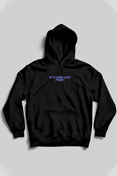 Cool mans Unisex Siyah Skeleton Rose Baskılı Kanguru Cepli Şardonlu Hoodie Kapüşonlu Sweatshirt