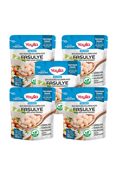 Yayla Haşlanmış Suyu Süzülmüş Fasulye 150 gr x5