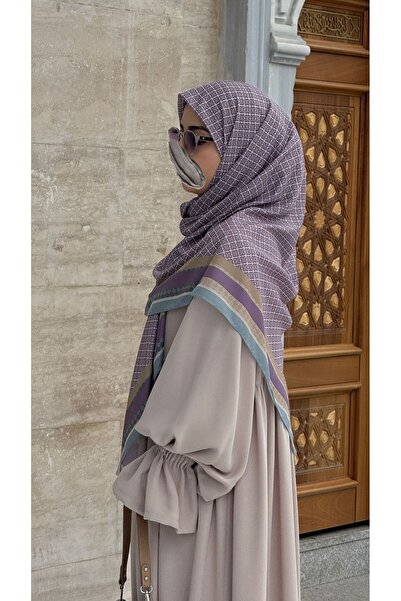 Qalortex Scarf وشاح كبير الحجم بنمط مونوغرام - أرجواني