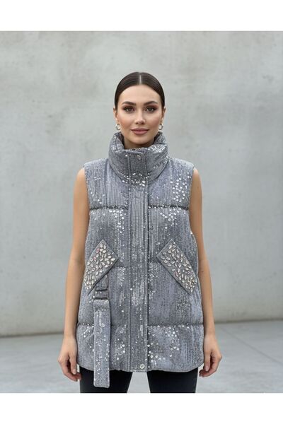 Rabiossa Sequined Imported Design Stone Inflatable Vest