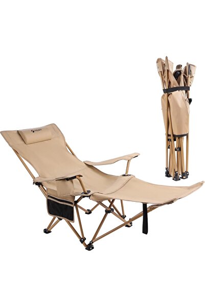VILLEY Reclining Camping Lounge Chair Adjustable Foldable Chair for Adults wi...