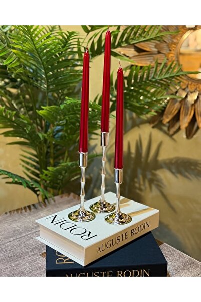 HaRe Home 3'lü Metal Şamdan Seti