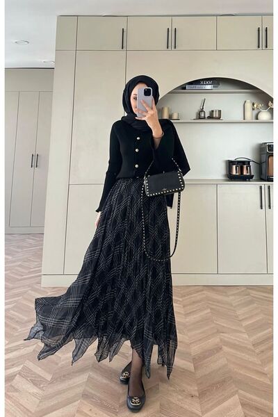 MONA PRİVE Kadın Uzun Şifon Etek