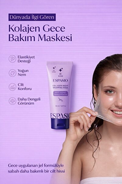 ESPASIO Soyulabilen Kolajen Maske Hyarulonik Asit Cica Niacinamide Matcha Özl...