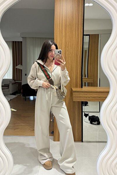 Gizem Ecemiş Frigo Krem Saten Karışımlı Takım