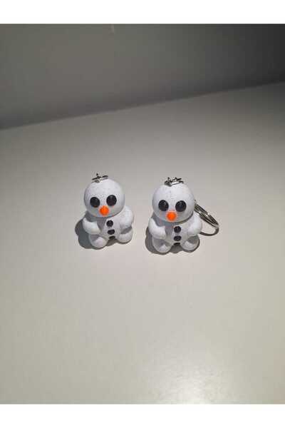 ÖZDEMİR 3D Sevimli Kardan Adam 3D Baskı Mini Karakter Anahtarlık & Çanta Akse...