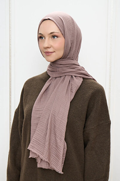 AMİNENESİL Modakashmir Muslin Shawl Earth Color
