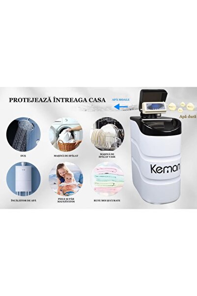KEMAN Dedurizator apă KY 25L, 4–7 persoane, volumetric, anticalcar, compact, cu filtru,tester inclus