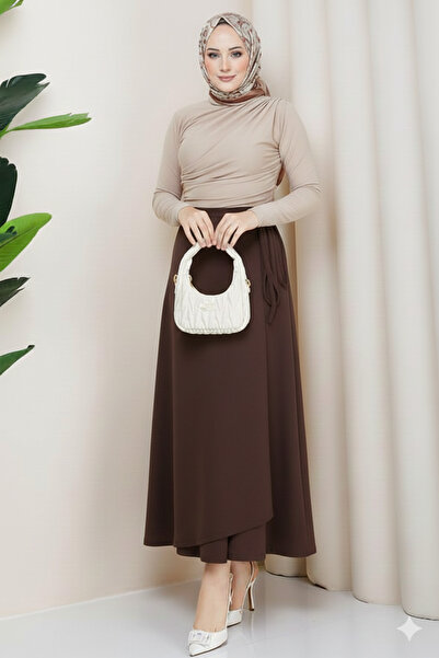 CNG MODA Wrap Side-Tie Hijab Scuba Skirt