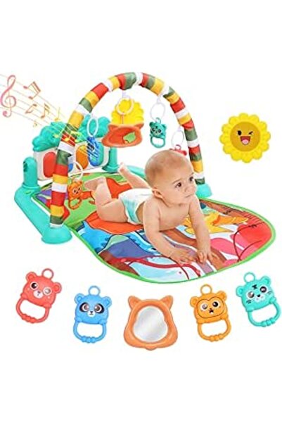 Skirfy بساط لعب للأطفال، بساط وقت الاستلقاء على البطن، مركز أنشطة موسيقية للأ...