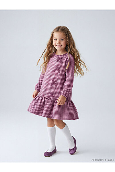 LC Waikiki فستان بناتي من RMZ GİYİM FARKIYA مزين بفيونكة