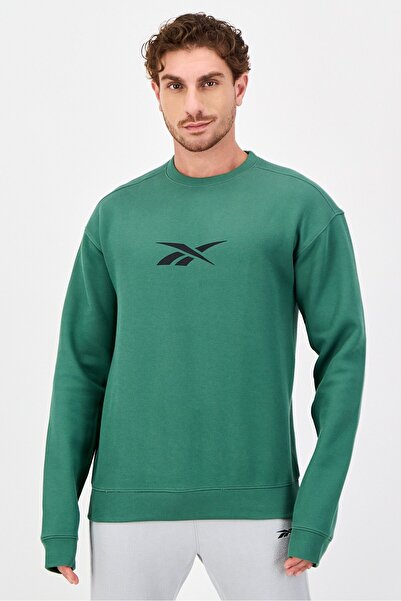 Reebok Men Sportswear Fit Long Sleeve Outdoor Sweatshirt, Green