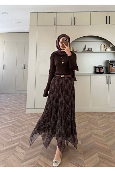 MONA PRİVE Kadın Uzun Şifon Etek