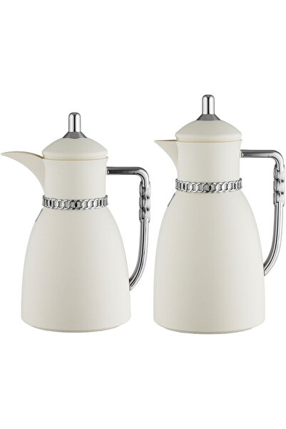 AZOZ MERCHLY طقم ترمس بيان، 0.7/1 لتر، قطعتان، وعاء داخلي من الزجاج المقوى، ل...