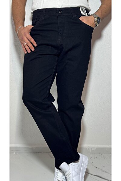 Erkek Koyu Lacivert Skinny Dar Paça Esnek Likralı Denim Jeans Kot Pantolon