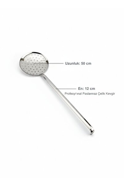 aktaş home Paslanmaz Çelik Profesyonel Kevgir - 50 cm Endüstriyel Mutfak Serv...