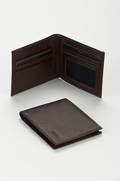 Fossil Boxed Genuine Leather Extra Basic Horizontal Men's Hand Portfolio Wallet