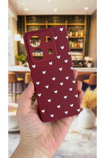 Vip Case Redmi Note 13 Pro 5g Compatible White Heart Patterned Silicone Shock...