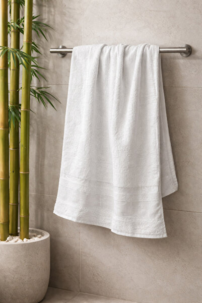 LUNGA VİTA Bamboo Bath Towel White Hotel Type - 70 X 140 - Luxury Bamboo Towe...