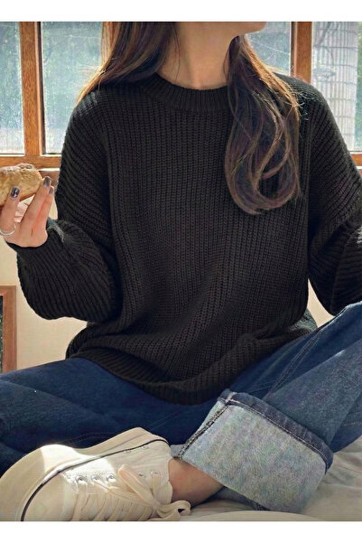 BUWOM Women's Oversized Btk Knitwear Sweater