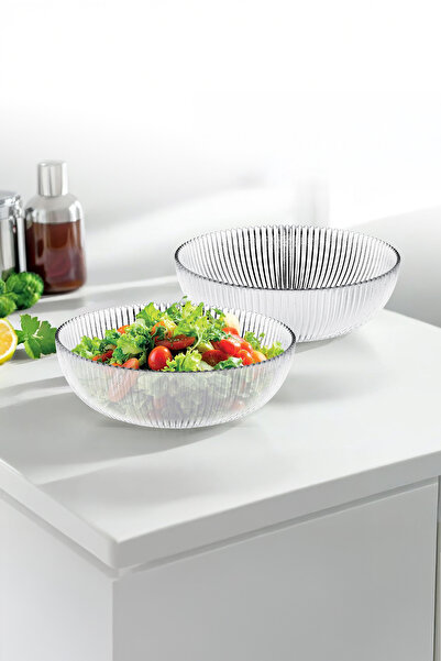 Home Rivella Glass Salad Bowl 20 cm – Set of 2