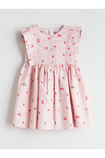 LC Waikiki LCW dečija ružičasta haljina sa cvetnim uzorkom za devojčice